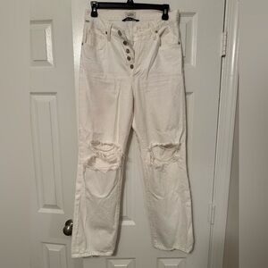 Citizens Of Humanity White Distressed Boyfriend Jeans